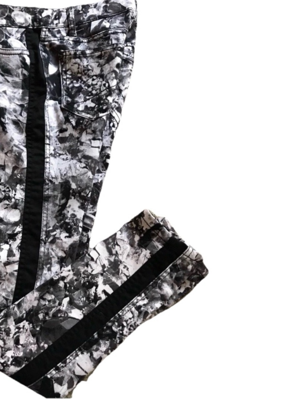 PRINCESS by VERA WANG Diamonds Jewel Print TUXEDO Stripe Jeans Size 0